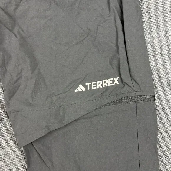 Adidas Pants Mens Large Black Terrex Utilitas Hiking Zip-Off Convertible Outdoor
